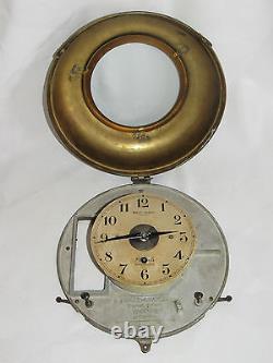 02c38 Ancienne Horloge Mural Bulle Clock Art Déco 1930 Industriel Loft Usine