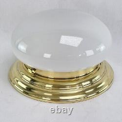 1 De 2 Art Déco Lampe de Plafond Grand Plafoniere Laiton Verre Opale