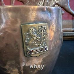 1940s Art Déco Hammered Copper And Laiton Italian Cinzano Wine Cooler