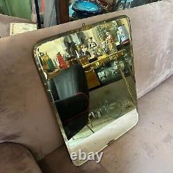 1940s Gio Ponti Style Art Déco Laiton And Glass Italian Wall Mirror