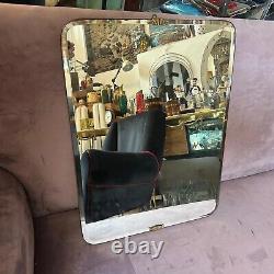 1940s Gio Ponti Style Art Déco Laiton And Glass Italian Wall Mirror