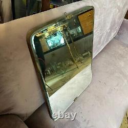 1940s Gio Ponti Style Art Déco Laiton And Glass Italian Wall Mirror