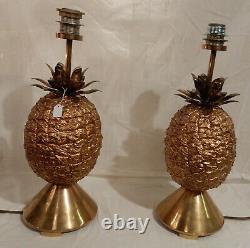 1970' Paire de Lampes Ananas