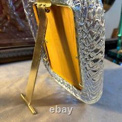 1980s Barovier Style Art Déco Clear Murano Glass And Laiton Picture Frame