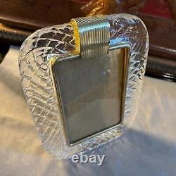 1980s Barovier Style Art Déco Clear Murano Glass And Laiton Picture Frame