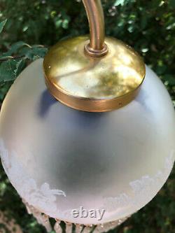 2 Appliques anciennes Art Déco laiton verre pampilles en perles Rétro Superbes