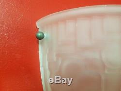 2 Appliques art deco en verre moulé boule laiton joma paire d applique