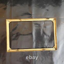 2 cadres métal doré laiton verre portrait miniature porte photo vintage N3953