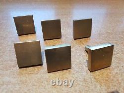 6 poignées carrées art déco design en bronze ou laiton 4 cm