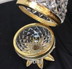 # ANCIENNES BOÎTES ouf Fabergé coffret en cristal et laiton doré (ANANAS)