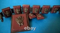 ART DECO Ensemble Chimères sur Celluloid sur Laiton Bracelet Clips & Broche