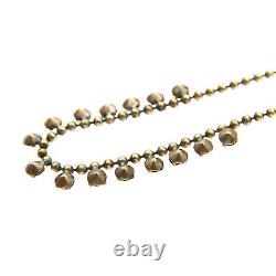 Ancien collier Art Déco en perles de laiton et cristaux Vintage 20s 30s