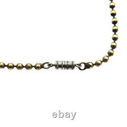 Ancien collier Art Déco en perles de laiton et cristaux Vintage 20s 30s
