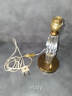 Ancien pied de lampe des années 30 cristal et laiton vintage