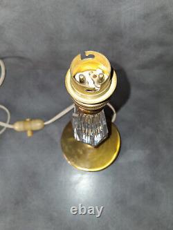 Ancien pied de lampe des années 30 cristal et laiton vintage