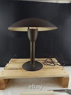 Ancienne Lampe De Table Art Déco 1930 En Laiton Avec Gauffrage Siemens Milan