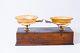 Ancienne balance à tabac en bois et ardoise et laiton Napoleon III fin XIXème