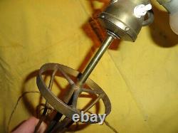 Ancienne lampe L. MALABERT, laiton et alu, 3 feux, design vintage, reglable, art déco