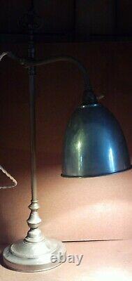 Ancienne lampe de bureau MONIX articulée hauteur réglable laiton nickelé déco