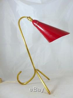 Ancienne lampe tripode Moderniste Cocotte Style Boris Lacroix 1950 Orientable
