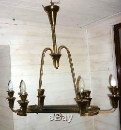 Antique Lustre Moderniste Arlus Lunel Lampe Vintage