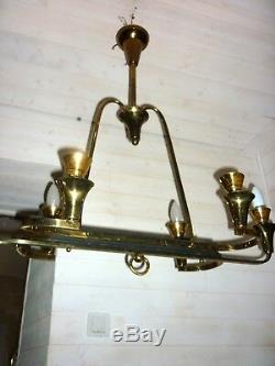 Antique Lustre Moderniste Arlus Lunel Lampe Vintage
