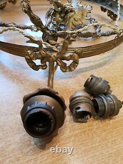 Armature lustre en bronze ou laiton accessoire luminaire pour globe de 34,5 cm