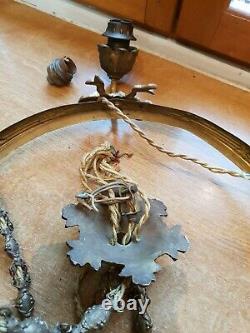Armature lustre en bronze ou laiton accessoire luminaire pour globe de 34,5 cm