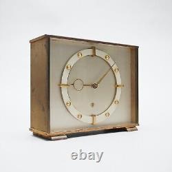 Art Déco Horloge Laiton Massif TN Frankfurt Batterie Betr. 50er Années V. Min