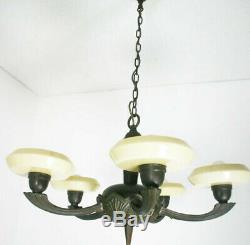 Art Déco Lampe Plafond Lustre Bauhaus Plafond Lampe Verre en Laiton (5951)