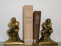 Art déco PM CRAFTSMAN USA Serre-livres (2) Bronze doré 1930/40