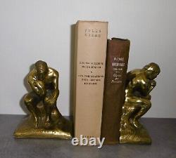 Art déco PM CRAFTSMAN USA Serre-livres (2) Bronze doré 1930/40