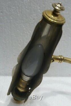 Belle LAMPE DE BUREAU ancienne bronze et laiton recevable et orientable