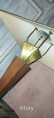 Belle lampe Art Deco C1930 / 40's en laiton doré laqué et bois