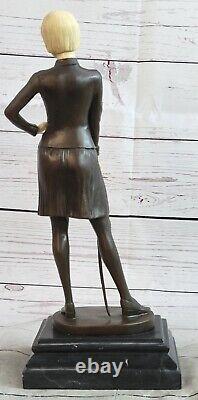 Bronze Fencer Escrime Statue Abstrait Figurine Sport Laiton Sculpture Art Déco