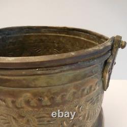 Cache-pot saut en cuivre laiton authentique vintage art-déco antiquité