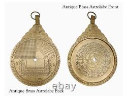 Calendrier astrologique de navigation du globe arabe vintage en laiton
