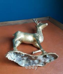Cerfs statues Laiton Décoration décor de chasse Deers Figures Objet de Vitrine