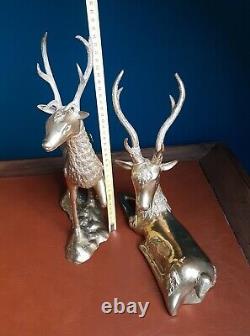 Cerfs statues Laiton Décoration décor de chasse Deers Figures Objet de Vitrine