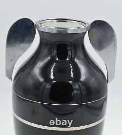 Charles Catteau-Vase à anses Art Déco-Faïence et laiton argenté-Boch Fréres1931