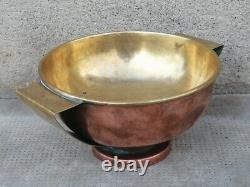 Coupe cuivre laiton art deco PIERRE AMEDÉE PLASAIT Brass copper bowl