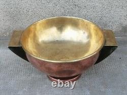 Coupe cuivre laiton art deco PIERRE AMEDÉE PLASAIT Brass copper bowl