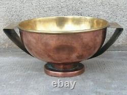 Coupe cuivre laiton art deco PIERRE AMEDÉE PLASAIT Brass copper bowl