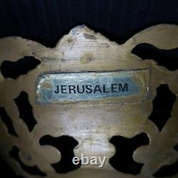 Coupelle vide-poche bronze cuivre laiton vintage art déco Jérusalem Israël N8452