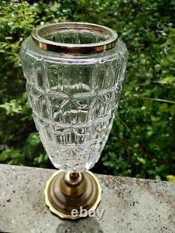 Fontaine à absinthe en Cristal Vintage Ancienne et piétement Laiton Art Déco