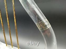 Gold and Lucite Lyre Candlestick by ARTYDEC