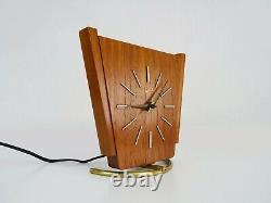 Horloge de table, pendule art déco en Wuba Amsterdam en bois et laiton