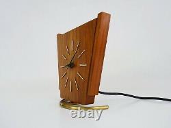 Horloge de table, pendule art déco en Wuba Amsterdam en bois et laiton