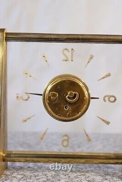 J. Auricoste & Jaeger Lecoultre Pendule art déco laiton doré 1930s