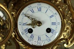 Japy Freres Horloge Murale Laiton Massif Doré 38cm Haute Antique Frères